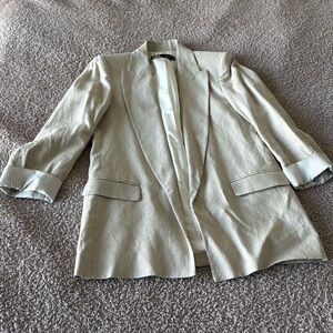 Zara Beige Linen Blazer